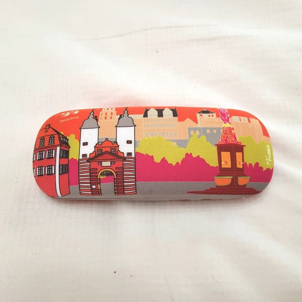 Pylones Heidelberg Germany Hard Shell Eyeglass Case Colorful Cityscape Print
